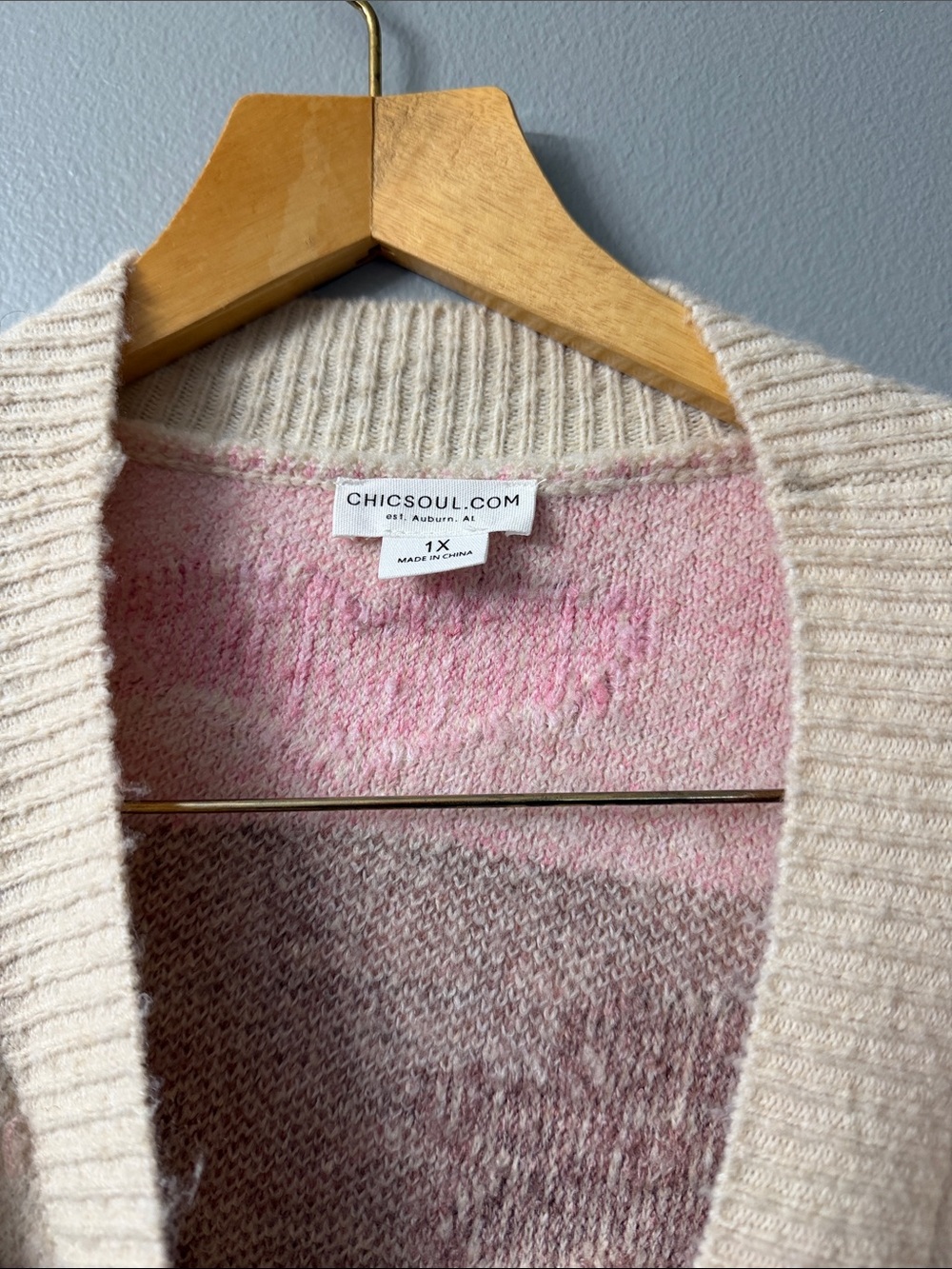 Chic Soul Fuzzy Textured Floral Relaxed Sweater Cardigan 1x oversized - Picture 3 of 6
